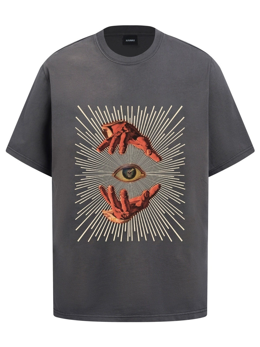 Fashion printed solid color T-shirt