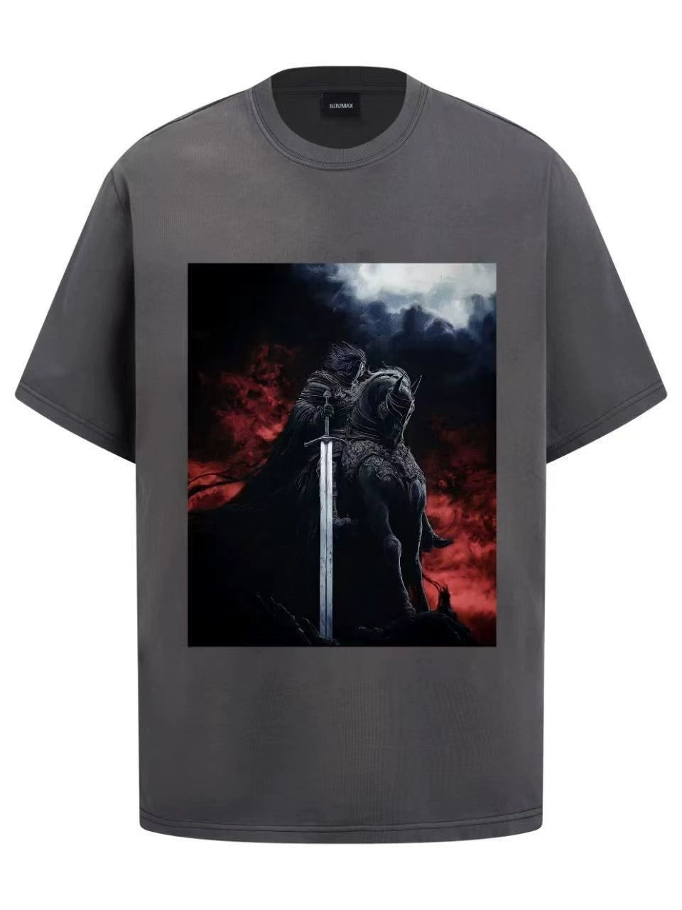 Fashion printed solid color T-shirt