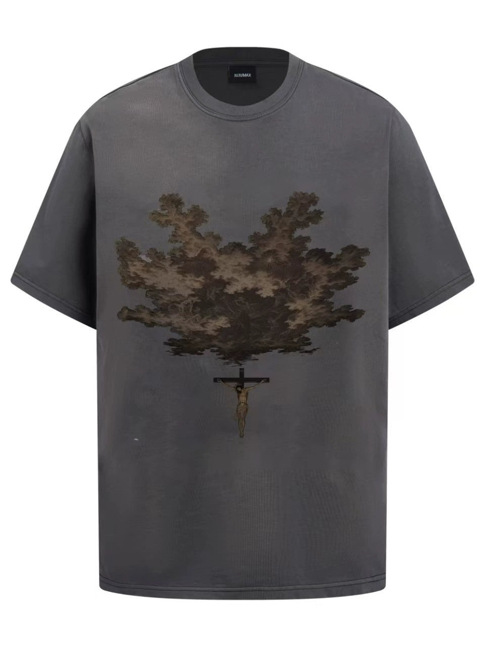 Fashion printed solid color T-shirt